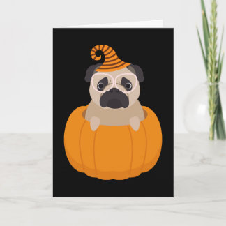 Mops-u. Kürbis-Halloween-Karte Karte