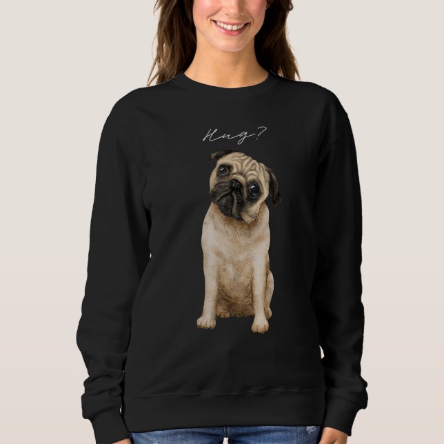 Mops Umarmen Niedlicher Liebe Möpse Design Sweatshirt (Vorderseite)