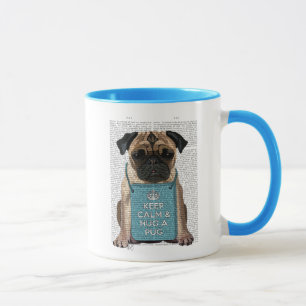 Mops umarmen tasse
