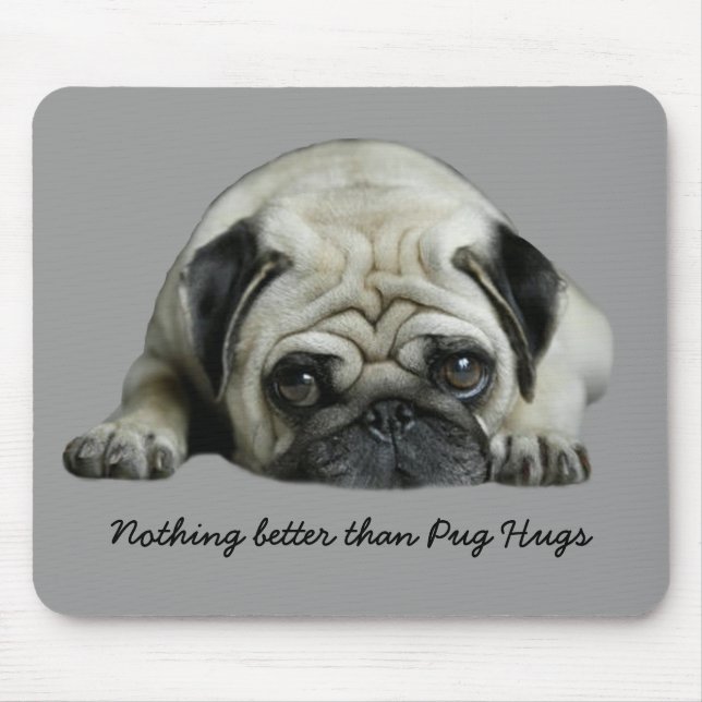 Mops umarmt Mousepad (Vorne)