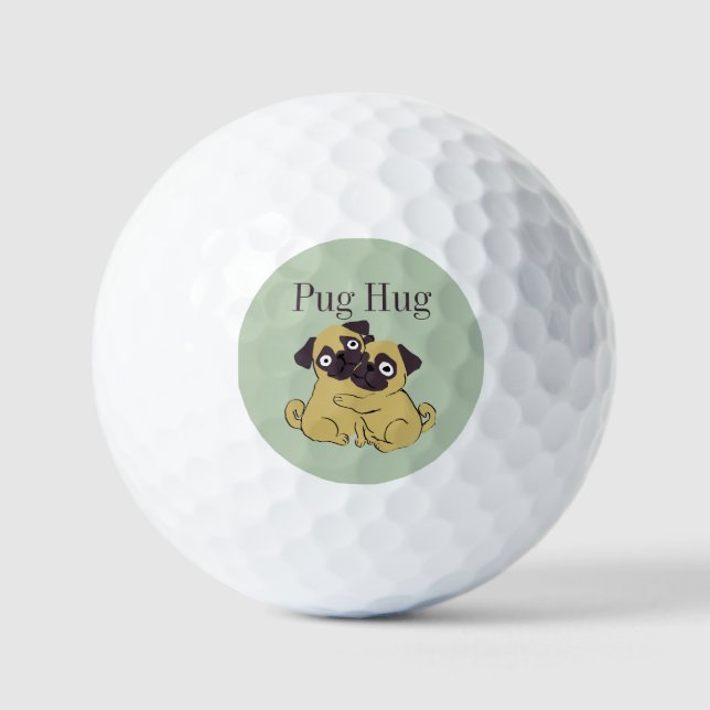 Mops umarmung  golfball (Vorderseite)