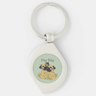 Mops umarmung  schlüsselanhänger