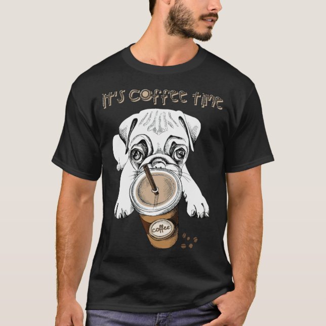 Mops und 2-Gang-Becher T-Shirt (Vorderseite)