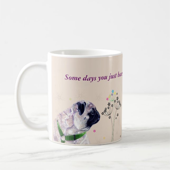 Mops- und Blume-Tasse kürzen Kaffeetasse (Links)