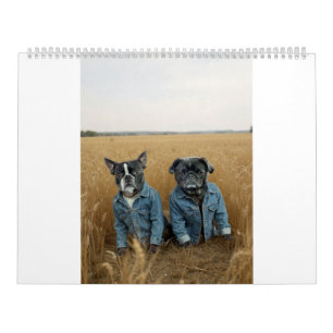 Mops- und Boston-Terrier-Kalender Kalender