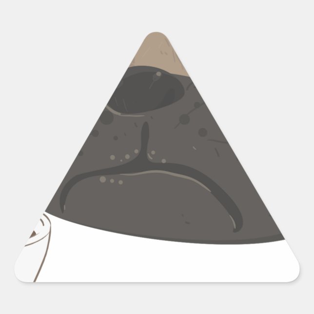 Mops und Kaffee Dreieckiger Aufkleber (Vorderseite)