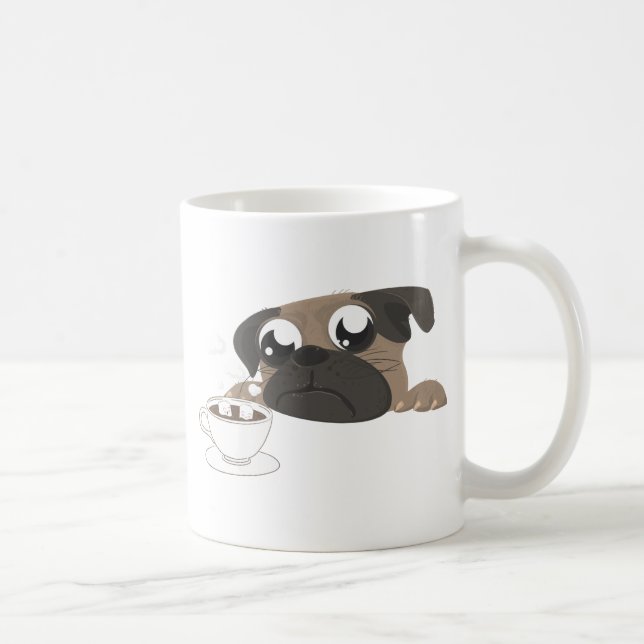Mops und Kaffee Kaffeetasse (Rechts)