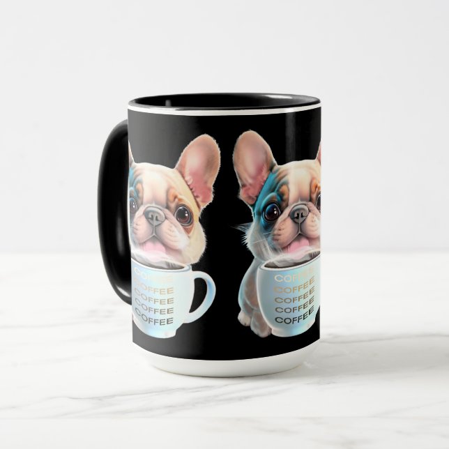 Mops- und Kaffeehausliebhaber Tasse (Vorderseite Links)