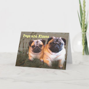 Mops und Kisses Card Karte