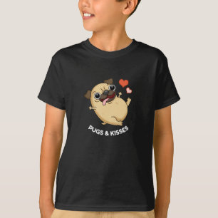 Mops und Kisses Funny Dog Pun Dark BG T-Shirt