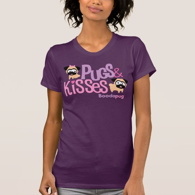 Mops-und Kuss-Logo-T-Shirt T-Shirt (Vorderseite)