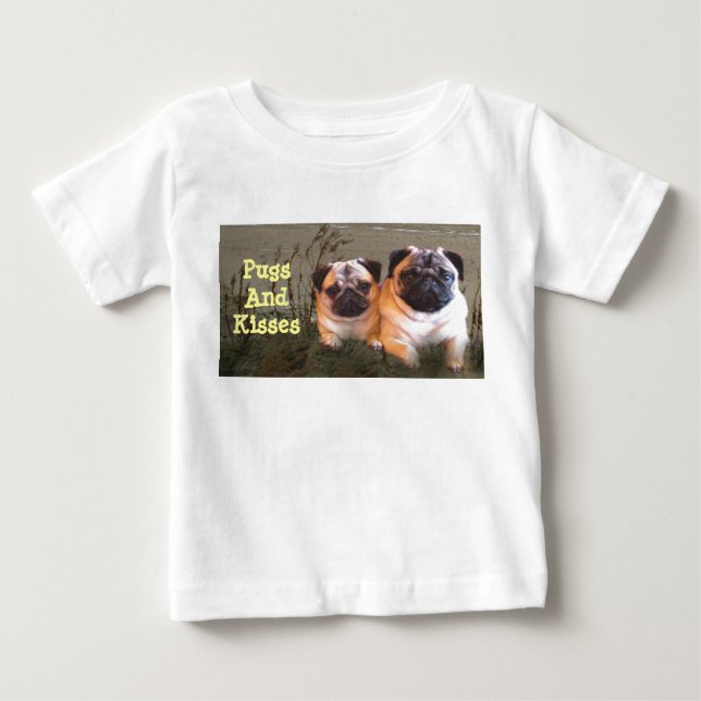 Mops-und Kuss-Säuglings-T - Shirt (Vorderseite)