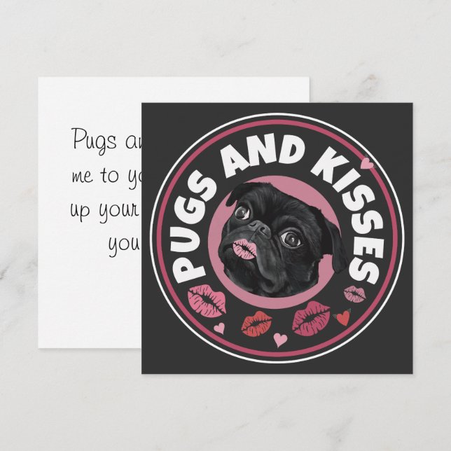 Mops und Küsse | Punny | Mops Lovers Liebe Message (Vorne/Hinten)