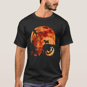 Mops und Mond Halloween Kostüm Pumpkin Hund T-Shirt