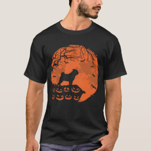 Mops und MondHalloween Funny Hund Lover Gift Girl T-Shirt