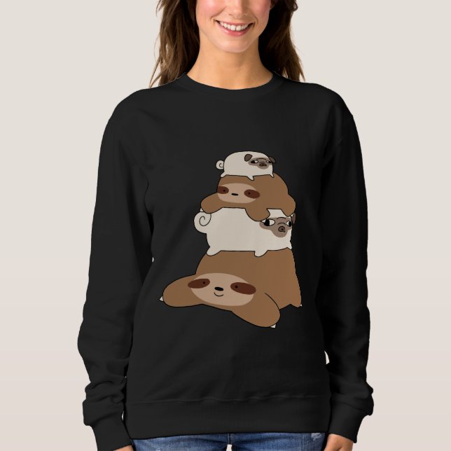 Mops und Slotstapel Sweatshirt (Vorderseite)