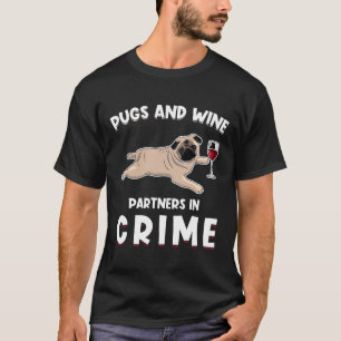 Mops und Wein Mops-Geschenk Lustig 654 T-Shirt