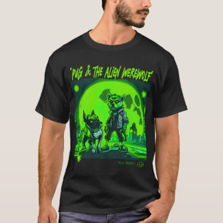 Mops und Werwolf Graffiti Kunst 10 T-Shirt