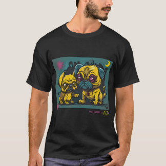 Mops und Werwolf Graffiti Kunst 4 T-Shirt