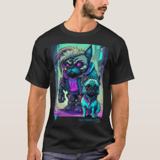 Mops und Werwolf Graffiti-Kunst 6 T-Shirt