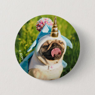Mops Unicorn Button