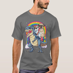 Mops Unicorn Dinosaur T Rex T Kinder Mädchen Fraue T-Shirt