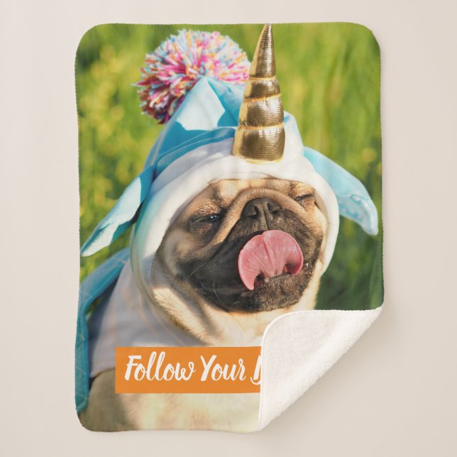 Mops Unicorn Sherpadecke (Vorderseite)