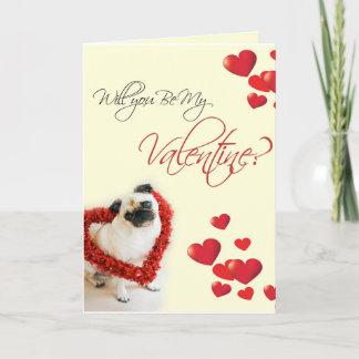Mops Valentine Feiertagskarte