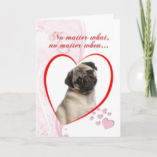 Mops Valentinkarte Feiertagskarte