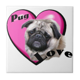 Mops Valentinstag Fliese