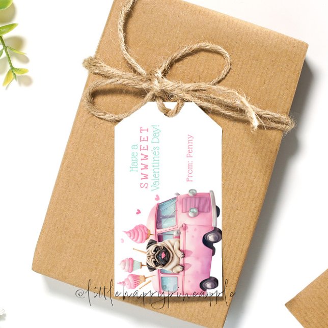 Mops Valentinstag Geschenkanhänger (Von Creator hochgeladen)