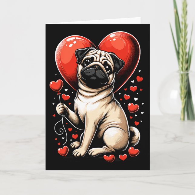 Mops Valentinstag Hundebesitzer Valentinstag 1  Karte (Vorderseite)
