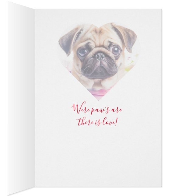 Mops Valentinstagkarte  (Innen (Rechts))