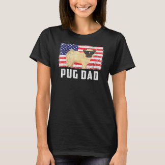 Mops Vater American Flag 4. Juli Unabhängigkeitsta T-Shirt