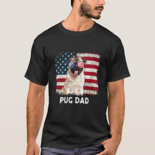 Mops-Vater Amerikanische Flagge Der 4. Juli T-Shirt