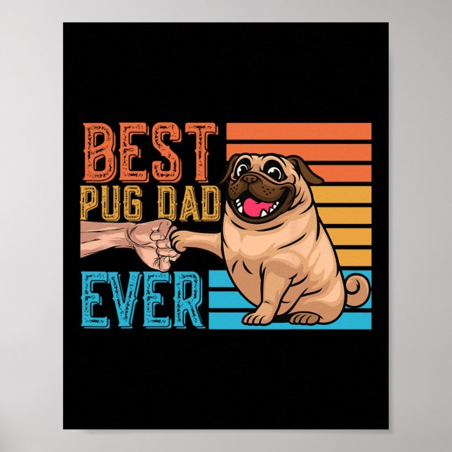 Mops Vater Ever Vatertag Papa Mops Poster (Vorne)