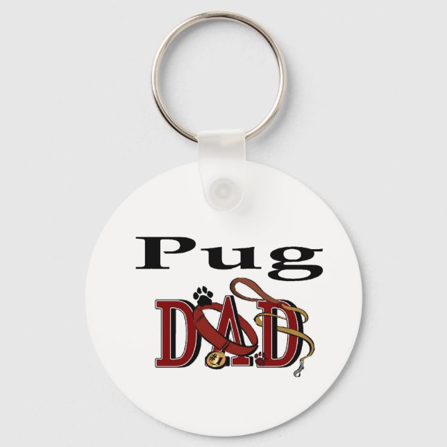 Mops Vater Geschenke Schlüsselanhänger (Vorderseite)