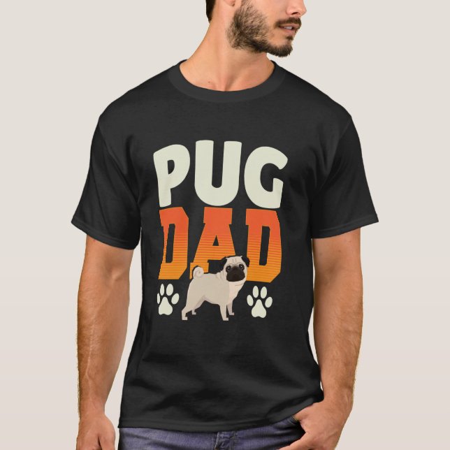 Mops-Vater Lustiger Hundebesitzer T-Shirt (Vorderseite)