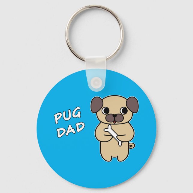 MOPS VATER - Sky Blue Schlüsselanhänger (Vorderseite)