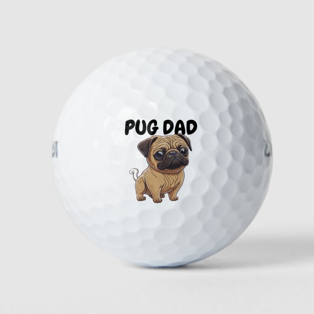 Mops Vater Vatertag Golfball (Vorderseite)