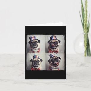 Mops Vintag Foto Maschinenstil, Unabhängigkeitstag Karte