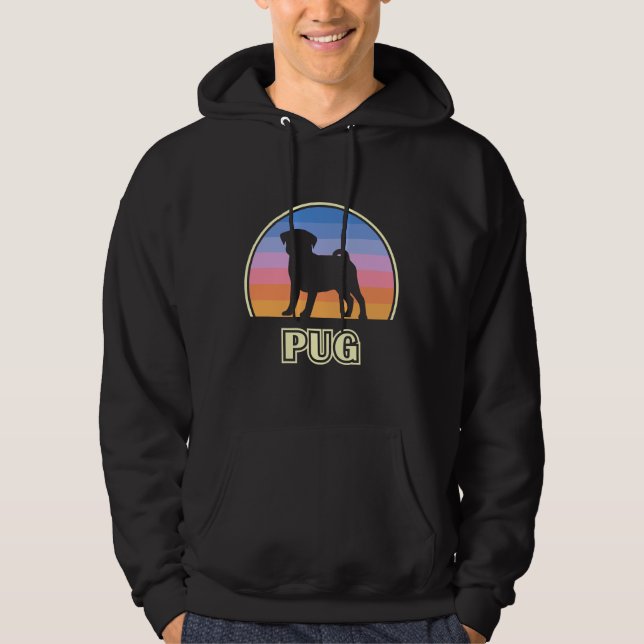 Mops Vintag Sunset Hund Classic T - Shirt 545 (Vorderseite)