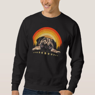 Mops Vintager Regenbogenstil Zeigen Sie Ihrem Hund Sweatshirt