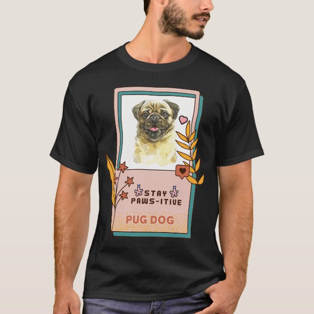 Mops-Wasserfarbenzeichnung Hunderasse T-Shirt (Vorderseite)