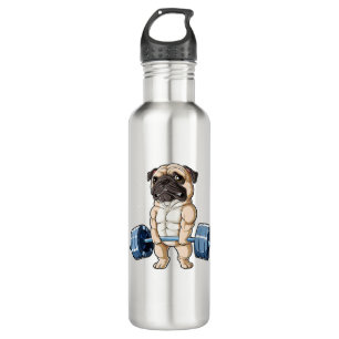 Mops Weighlift Funny Deadlift Männer Fitness Spie Edelstahlflasche