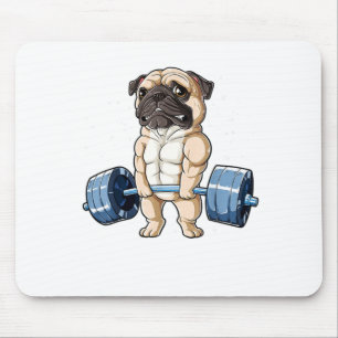 Mops Weighlift Funny Deadlift Männer Fitness Spie Mousepad