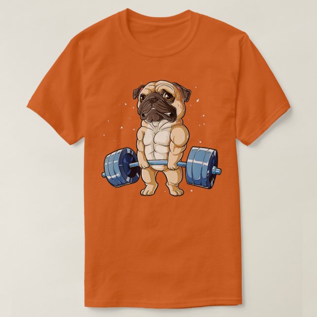 Mops Weightlift Funny Deadlift Fitness Männer Fitn T-Shirt (Design vorne)
