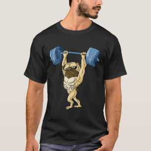 Mops Weightlift Niedlicher Hundegymnastiker Hundeg T-Shirt