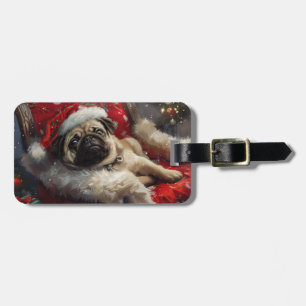 Mops Weihnachten Festlich Gepäckanhänger