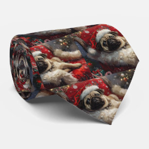 Mops Weihnachten Festlich Krawatte